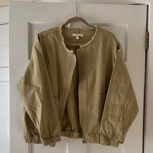 Women's Tan Bomber Jacket